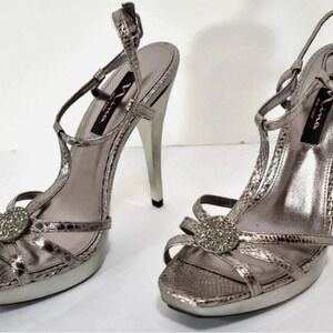 Women's Nina Liola Silver Gunmetal Exotic Platform Size 9